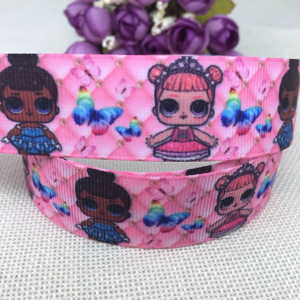

1'' 25mm cartoon Printed grosgrain ribbon, DIY handmade Hair accessories Material wedding gift wrap,Party decoration 5432