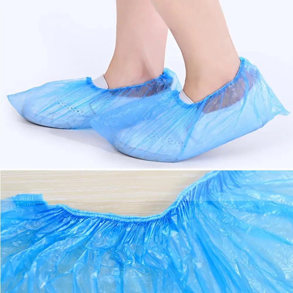 

100pcs waterproof shoes bag practical storage retail Elastic Disposable Plastic Protective Shoe Covers Carpet Cleaning Overshoe