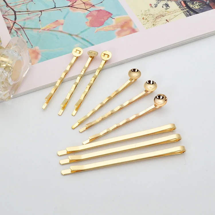 

Fashion Hairpins Metal Barrette Hair Clips Diy Flat Women Head Jewelry 7cm DIY Handmade Hair Decoration Accessories