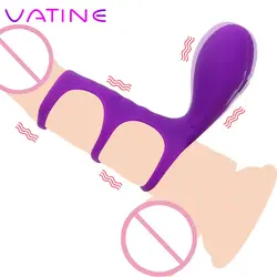 VATINE кольцо-вибратор на Пенис задержки эякуляции вибрационный G-spot петух секс-игрушки кольцо для мужчин пары