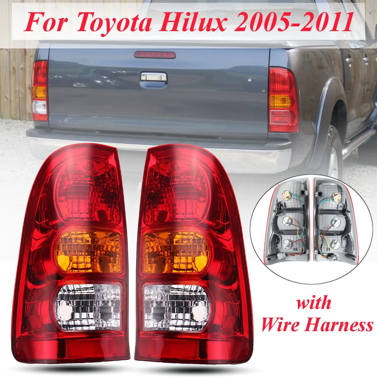 Левая/правая сторона красный задний фонарь для Toyota Hilux 2005 2006 2007 2008 2009 2010 2011 стоп