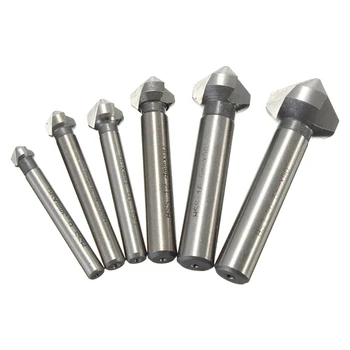 

3 Flute Countersink Drill Bit Round Handle 90 Degree HSS Wood Steel Chamfer Cutter Tool 6.3mm/8.3mm/10.4mm/12.4mm/16.5mm/20.5mm