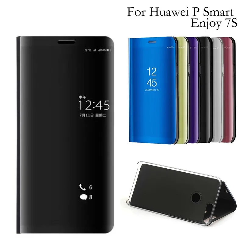 Роскошный флип-чехол с подставкой для huawei P Smart Кожаный Прозрачный чехол телефона