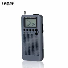 LEORY портативный мини цифровой FM/AM радио антенна динамик с будильником время дисплей функция ЖК-радио