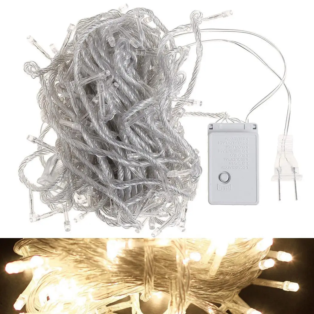 

110 Indoor Living Plug Christmas Lights Wedding V Lights Outdoor Round for String Party Ball 20m US Room 20m 200 LED