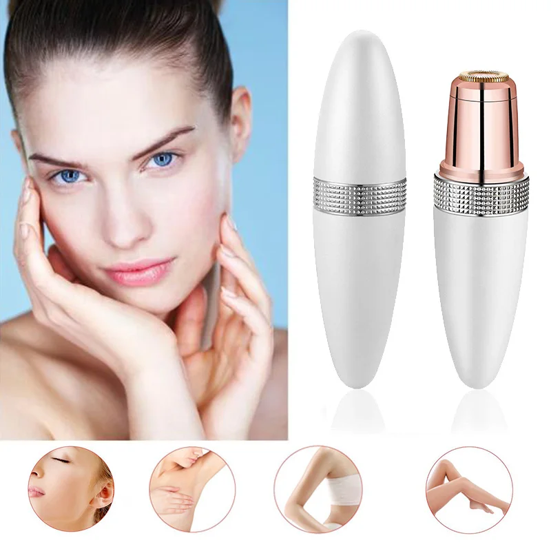 

Mini Electic Safety Razor Hair Remover Shaving Ring Blades Lipstick Eyebrow Trimmer Brows Pen Soft Shaver Painless Epilator