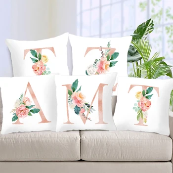 

Popular Pillow Cover For Room Necessary 1PC English Alphabet Letter Pillow 45x45cm Flower Pillowcase Home items