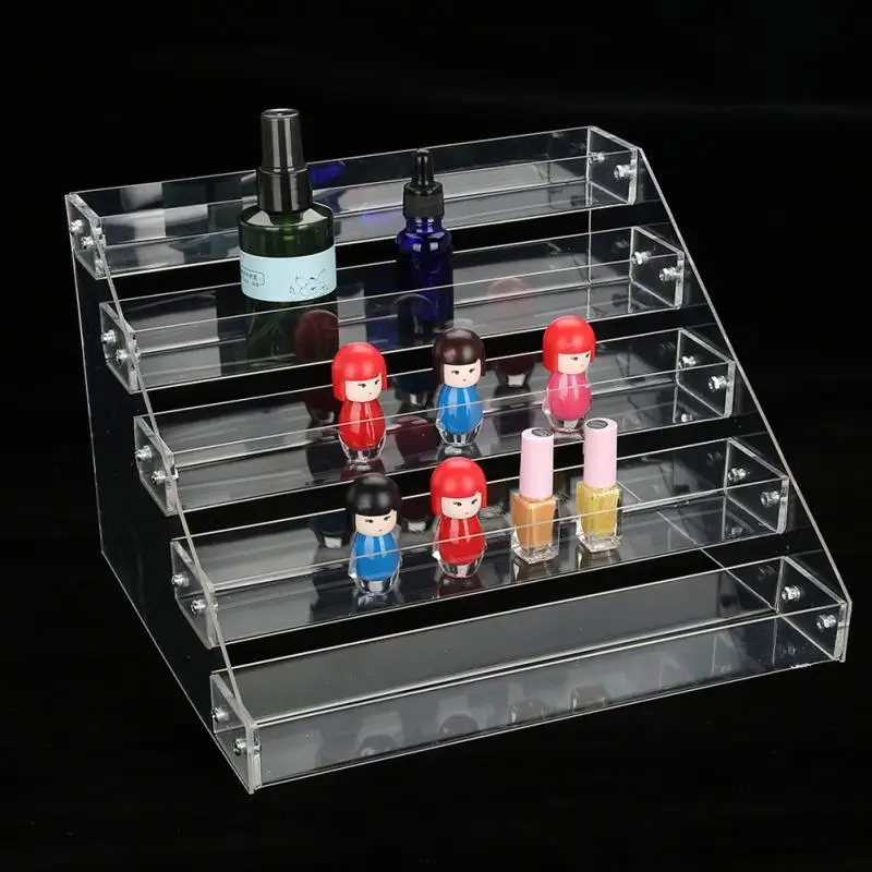 

2-7 Tiers Nail Polish Rack Display Holder Box Stand Case Lipstick Organizer Storage Box Acrylic For Nail Art Cosmetic Display