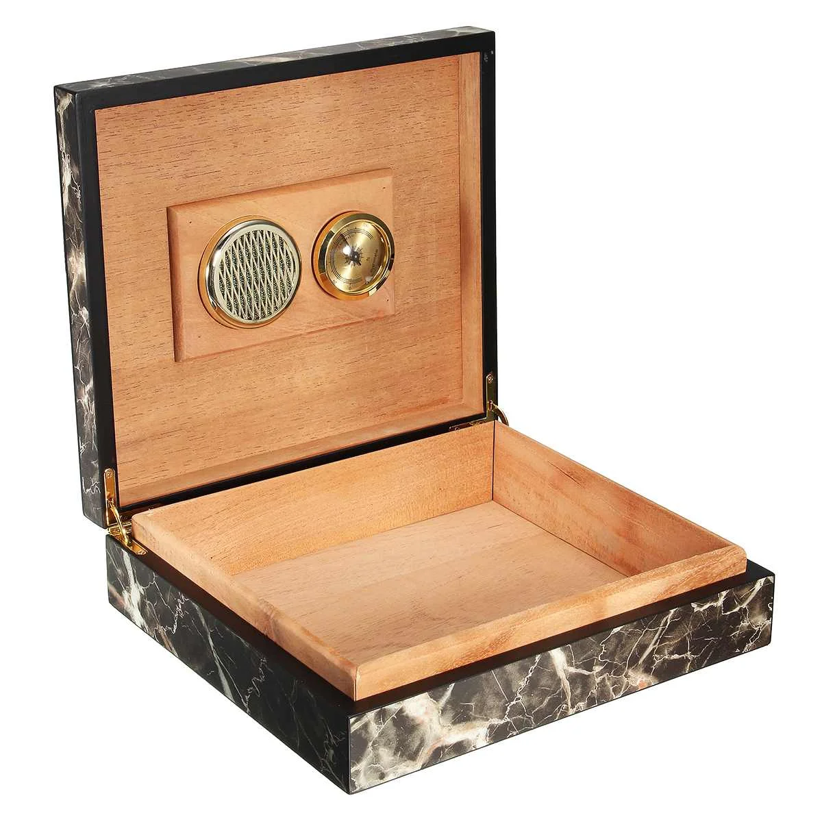 Portable Cedar Wood Cigar Case Wooden Cigar Storage Box with Humidor Humidifier Moisturizing Device Cigar Accessories