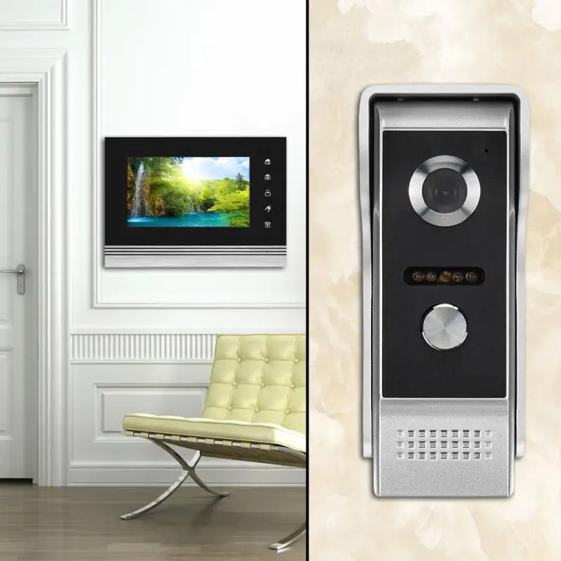 

100-240V Visual Intercom Doorbell 7inch Color LCD Video Door Phone Night Vision Camera Intercom Wireless Remote Control DoorBell