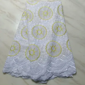 

Latest African Dry Lace Fabric Swiss Voile With Stones Swiss Cotton Lace High Quality 2019 White Lace Fabrics For Wedding