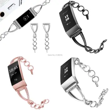 

Replacement Watch Band Wristband Metal Strap for Fitbit Charge 3 Secure Band Metal Buckle