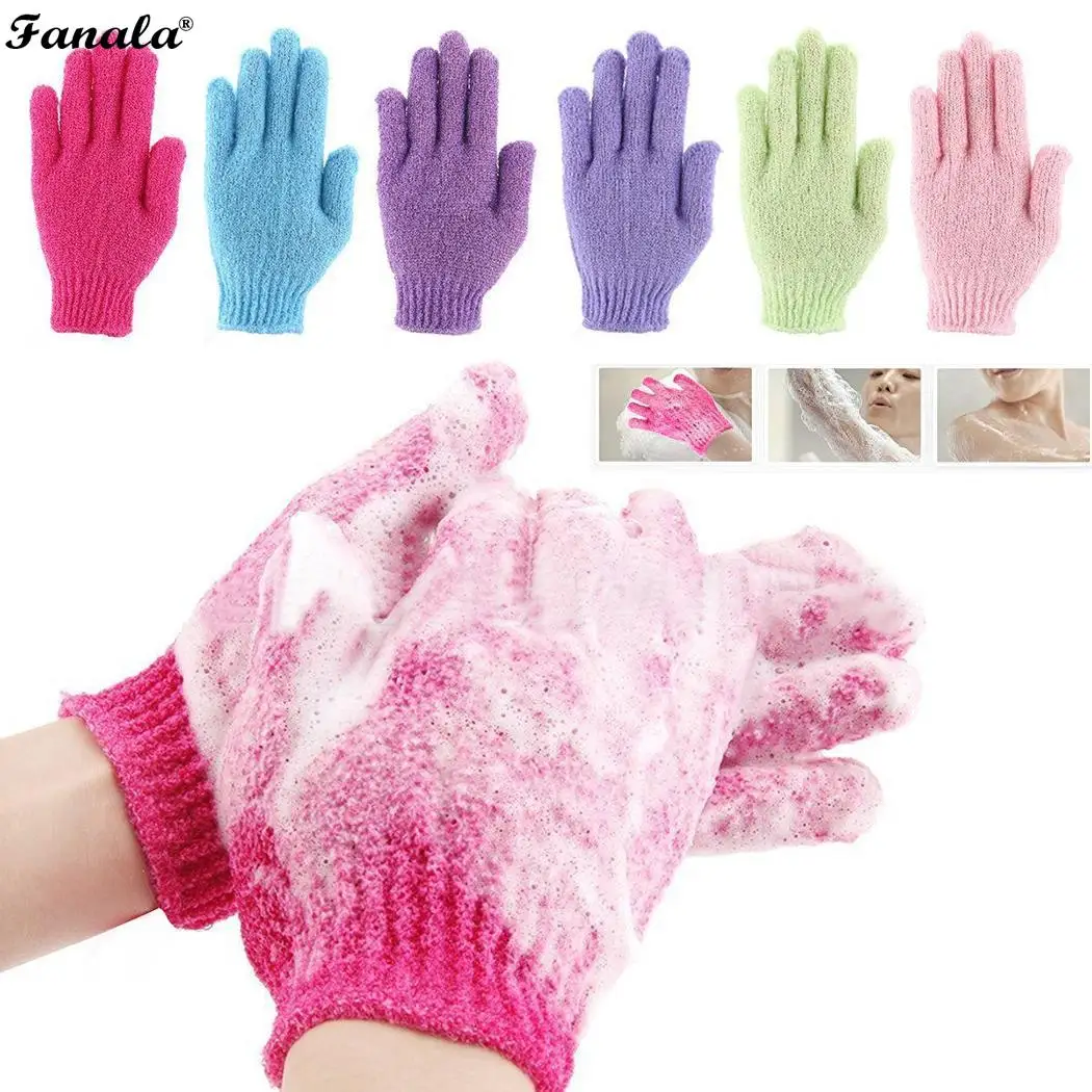 

Bath Shower Gloves Exfoliating Shower Wash Skin Foam Mitts Spa Massage Scrub Center The Body Finger Shop