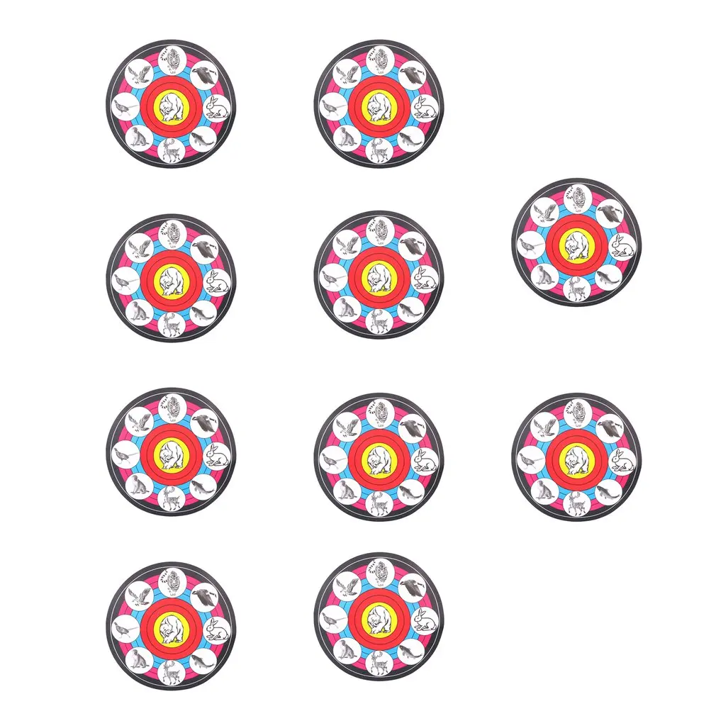 10 PCS 40CM Diamter Shooting Target Animal Sheet Practice Hunting Paper Portable Competition Training Accessories | Спорт и