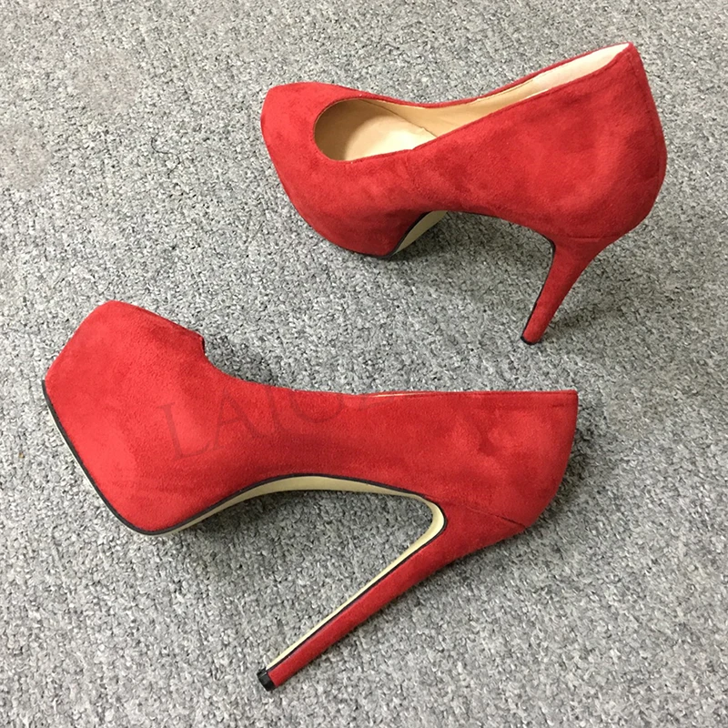 LAIGZEM/Женская обувь на каблуке женские туфли-лодочки вечерние туфли на платформе и высоком каблуке под платье Tacones Mujer; большие размеры 34-52