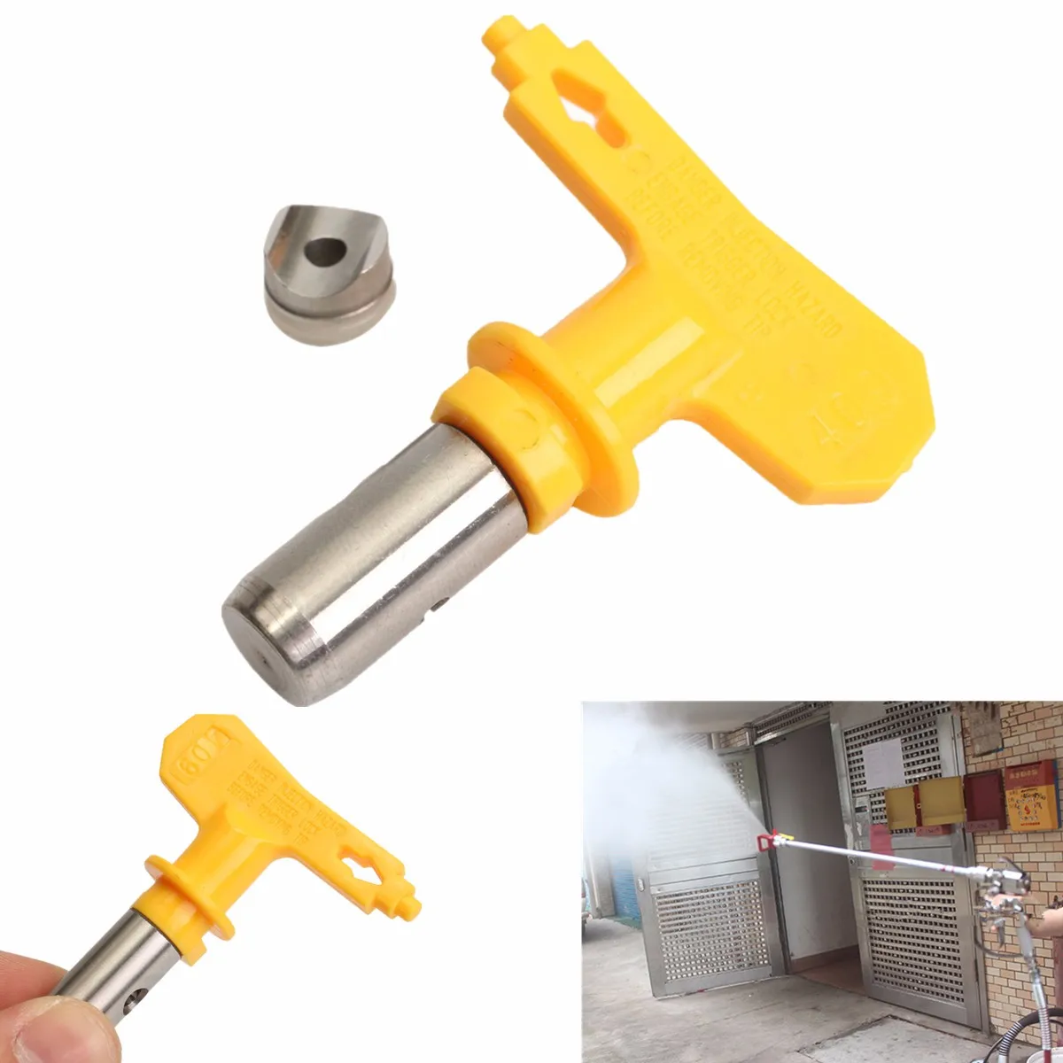 Yellow Series 4 Airbrush Nozzle For Painting Airless Paint Spray G un
