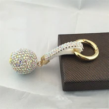 Hotsale Women Rhinestone Key Chain New Leather Strap Crystal Ball Car Keychain Charm Pendant Key Ring Shiny Jewelry Key Chain new fashion women heart rhinestone keychain pendant car key chain ring holder jewelry exquisite gifts m23