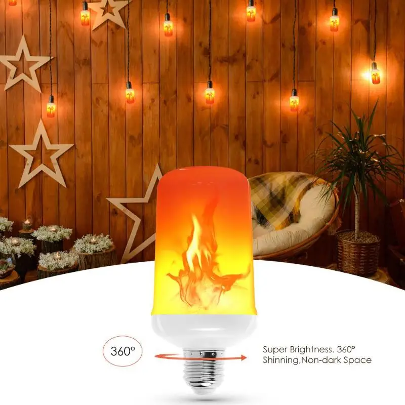 

E26 E27 LED Flame Effect Fire Light Bulb SMD2835 Flickering Emulation 1&4 Modes LED Flame Lamp 1200K~1400K AC85V~265V Christmas