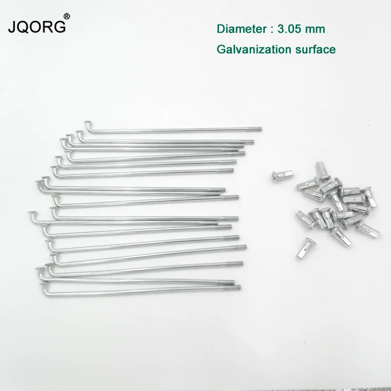 

40 Pieces A Lot 10 G Diameter 3.05 mm J-bend Electric Motorcycle Spokes Galvanization Surface Sliver Color Electric MTB Spokes