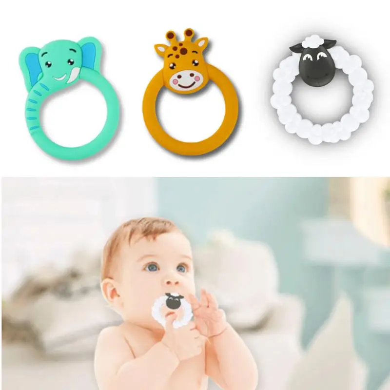 Baby Care Silicone Teethers Molar Sound Baby Cartoon Teether Pacifier