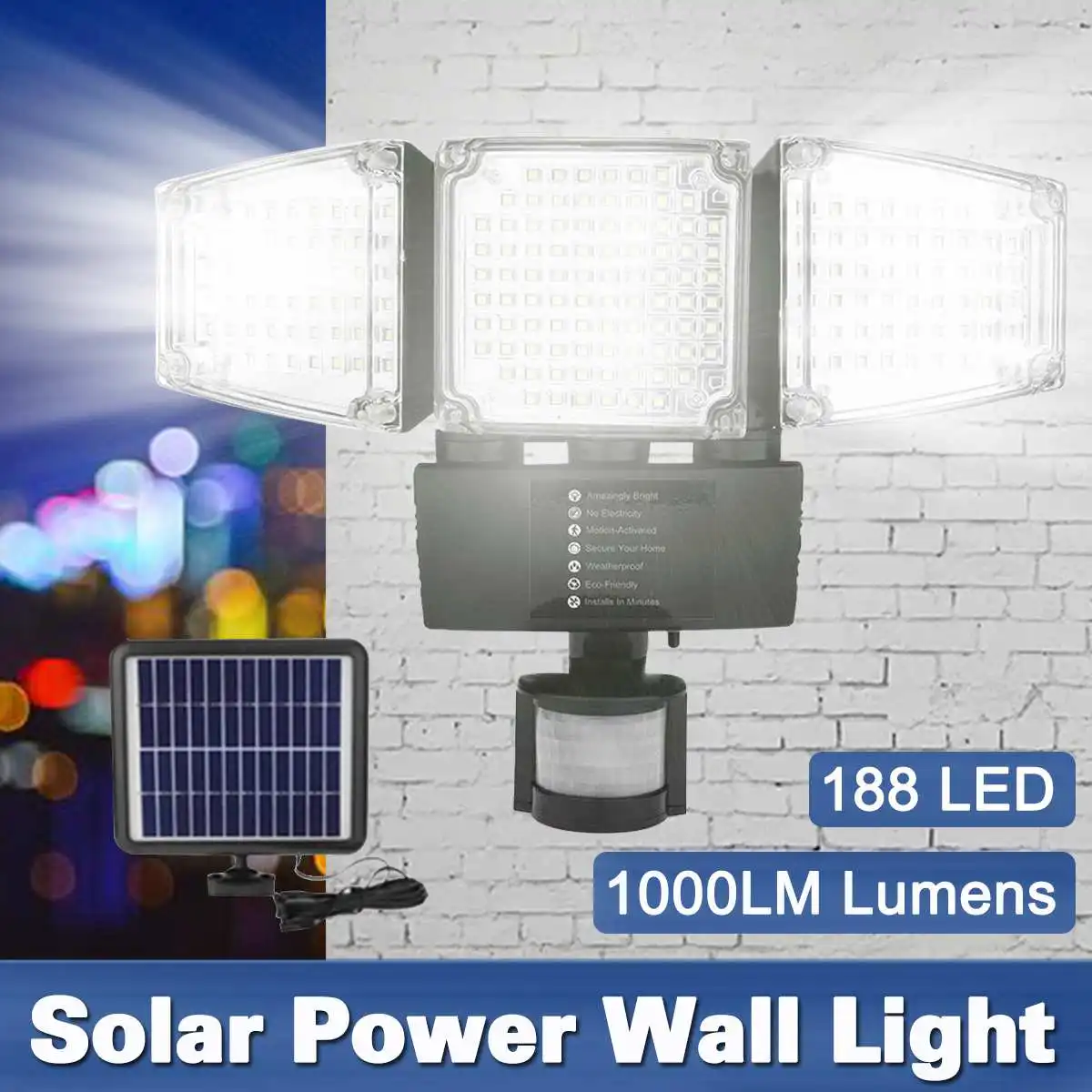 

Adjustable 10M Sensor 188psc LED Solar Led Outdoor Solar Light Garden Solar Lights Outdoor Waterproof