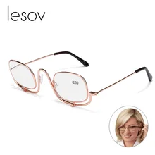 Lesov, женские складные очки для макияжа, очки для чтения, увеличительный макияж, очки для чтения+ 1,5,+ 2,0,+ 2,5,+ 3,0,+ 4,0 увеличительные защитные очки