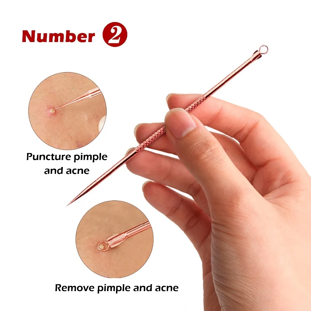 4pcs face cleansing tool hemorrhoids needle papule needle acne treatment blackhead remover removes pores black strip 3