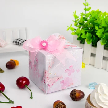 

Wedding Candy Box Favor Box Pink Bow Gift Box Cupcake Box 10PCS/lot Wedding Supplies Party Decorations Event & Party Supplies