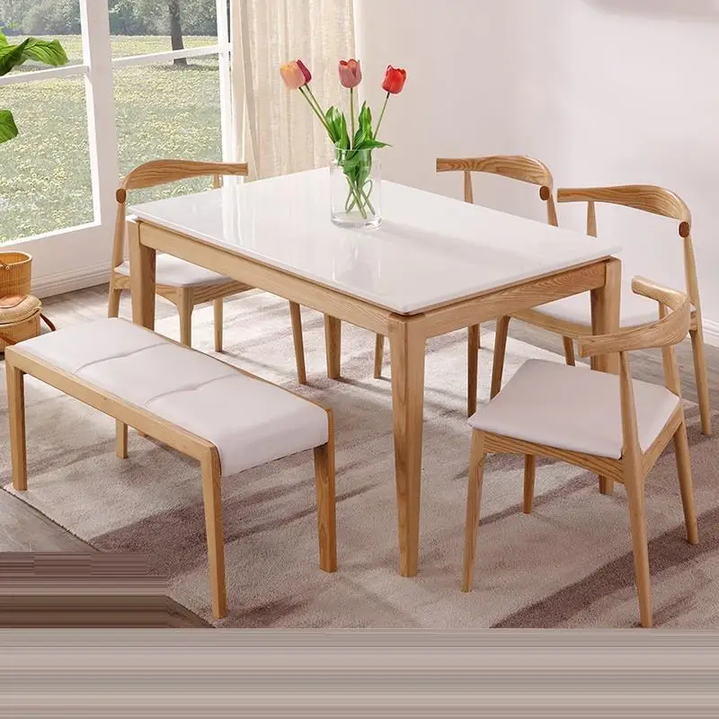 Marmol Tafel Set Kitchen Tisch Sala Escrivaninha Yemek Masasi Retro Wood De Jantar Bureau Tablo Mesa Comedor Dining Room Table