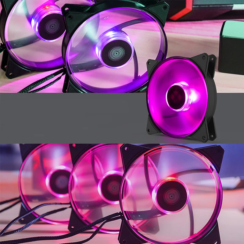 برودة ماستر MF140 14 سنتيمتر حالة مروحة 12 V RGB 4pin PWM هادئة مروحة دعوى ل وحدة المعالجة المركزية برودة مياه التبريد 140 مللي متر الكمبيوتر التبريد الب...