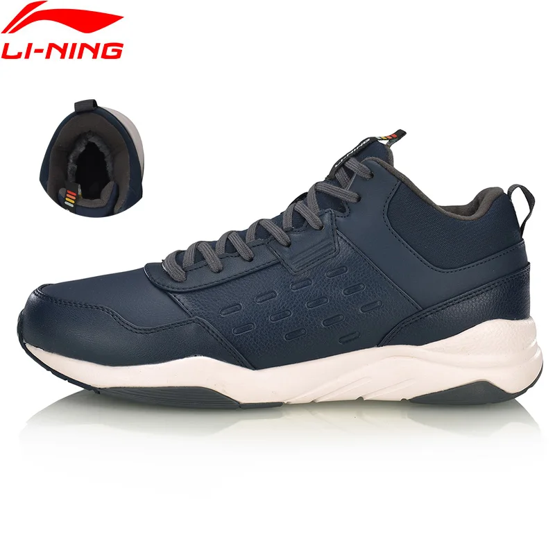 Li-Ning Men LN DEFENDER Walking Shoes Warm Fleece Wearable Breathable LiNing Comfort Sport Shoes Classic Sneakers AGCN123 YXB234