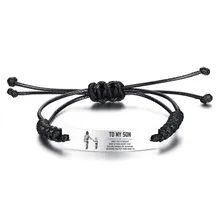 Браслет ручной работы из нержавеющей стали панель со свечами Плетеный Браслет-Цепочка Регулируемая длина для моего сына дочки мужские подарки