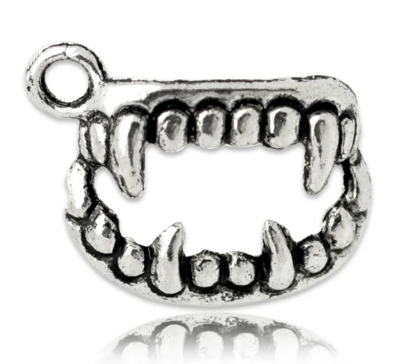 Прекрасный 100 Серебряный цвет Подвески зубы 17x12 мм (B15011)|pendant mini|pendant findingpendant bulb |