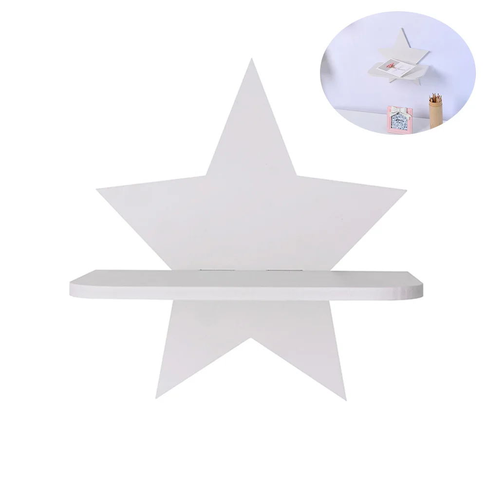 

1PC Wall Shelf Star Shape Pentagram Wooden Display Storage Organizer Rack Shelf for Kids Room Living Room Bedroom