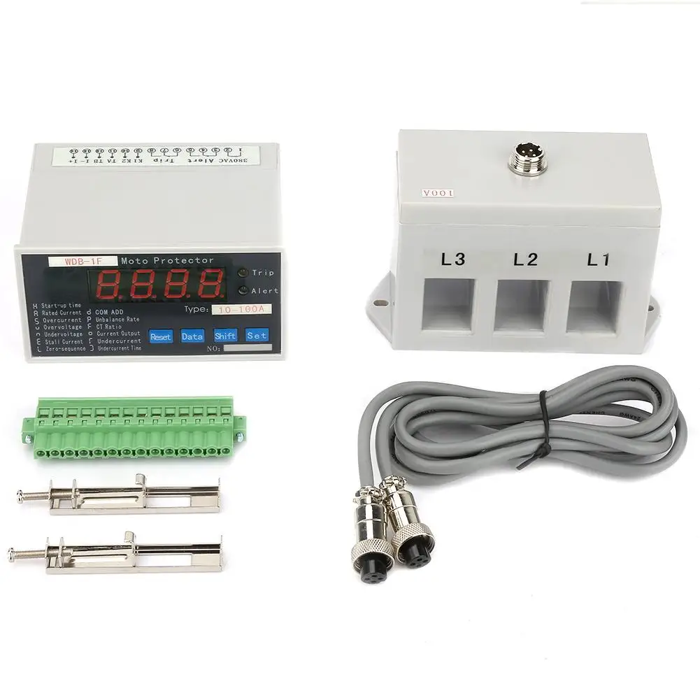 

380V AC 50/60Hz Digital Electric Motor Protector 10-100A Overload Phase Loss Protector Tools good