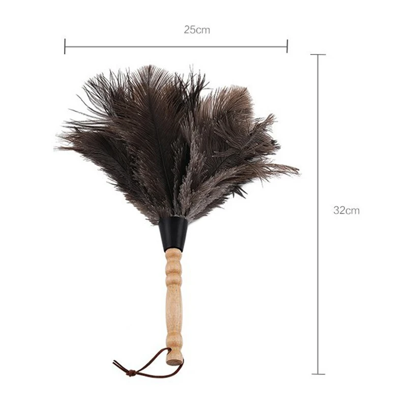 Duster Антистатическая Страусиная щетка из меха и перьев деревянная ручка