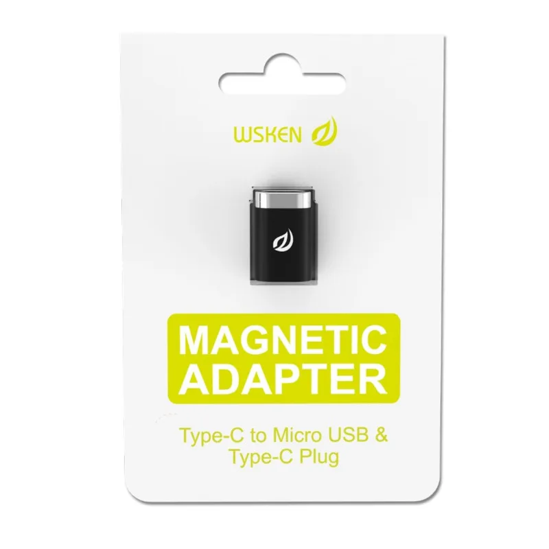 Магнитный адаптер Wsken с разъемом Usb type C и Micro Otg зарядный для телефона