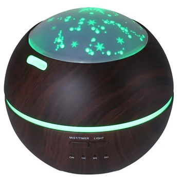 

Wood Grain Aromatherapy Humidifier Machine Atmosphere Night Light Star Projector Humidifier Light Shadow