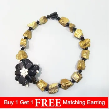 

LiiJi Unique Chunky Plated Natural Clear Quartzs Agates Flowers Handmade Knitting Necklace For Women Fashion Jewelry