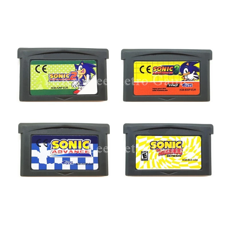 

Video Game Cartridge Card Sonic Series for 32 Bit Game Console US/EU General Version English Language