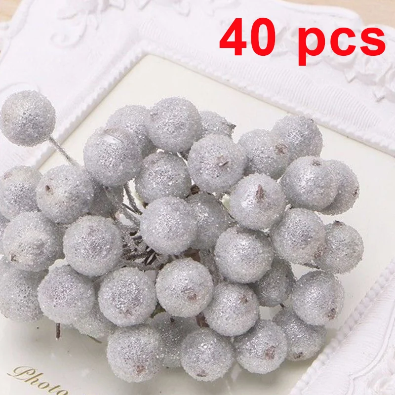 

40pcs 2018 New Ornament Fruit Simulation Frosted Berries Christmas Trees DIY Accessories Christmas Decorations For Home