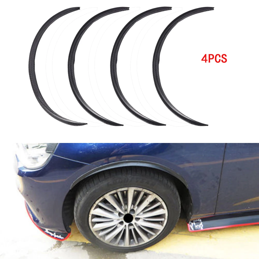 Chrome Auto Wheel Eyebrow Arch Lips Strip Fender Flare Protector 4pcs Set