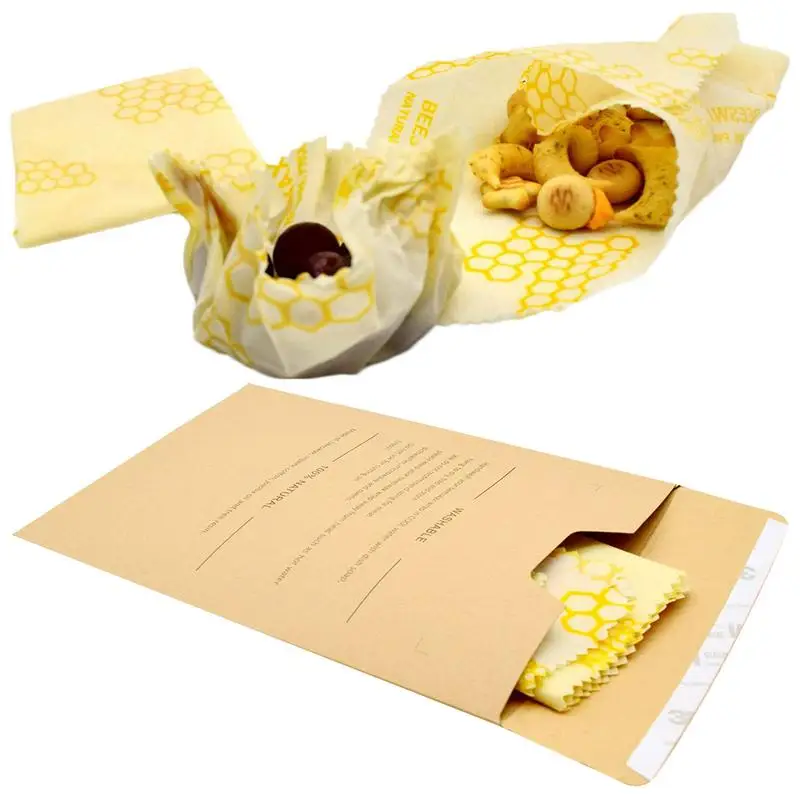 Food Grade Beeswax Fresh Cloth Reusable Fruit Storage Bag Small Medium