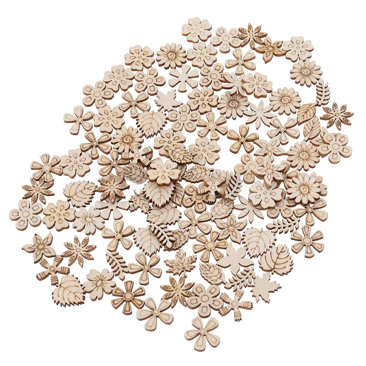 

100PCS 20mm Wooden Creative Accessory Decoration for Embellishments DIY Party Favors Scrapbooking Home Decor
