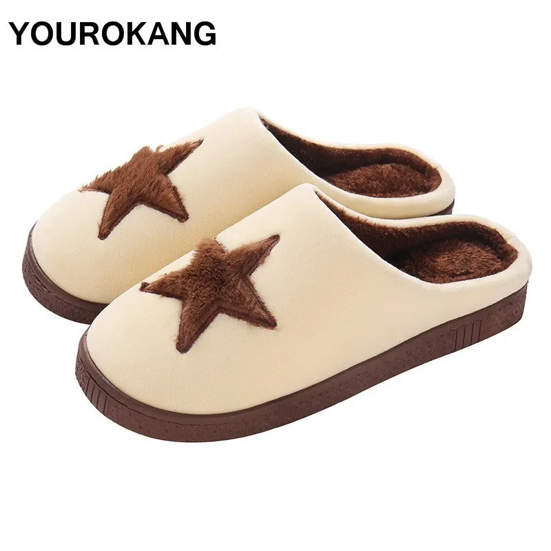 

Winter Cotton Slipper Woman Family Keep Warm Home Slippers Couple Plush Shoes Unisex Lovely Furry Female Footwear Dropshipping