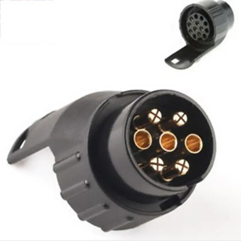 

RV Trailer Conversion Head Mini 7-pin To 13-core Trailer Connector Waterproof Trailer Conversion Plug Plastic Housing Black