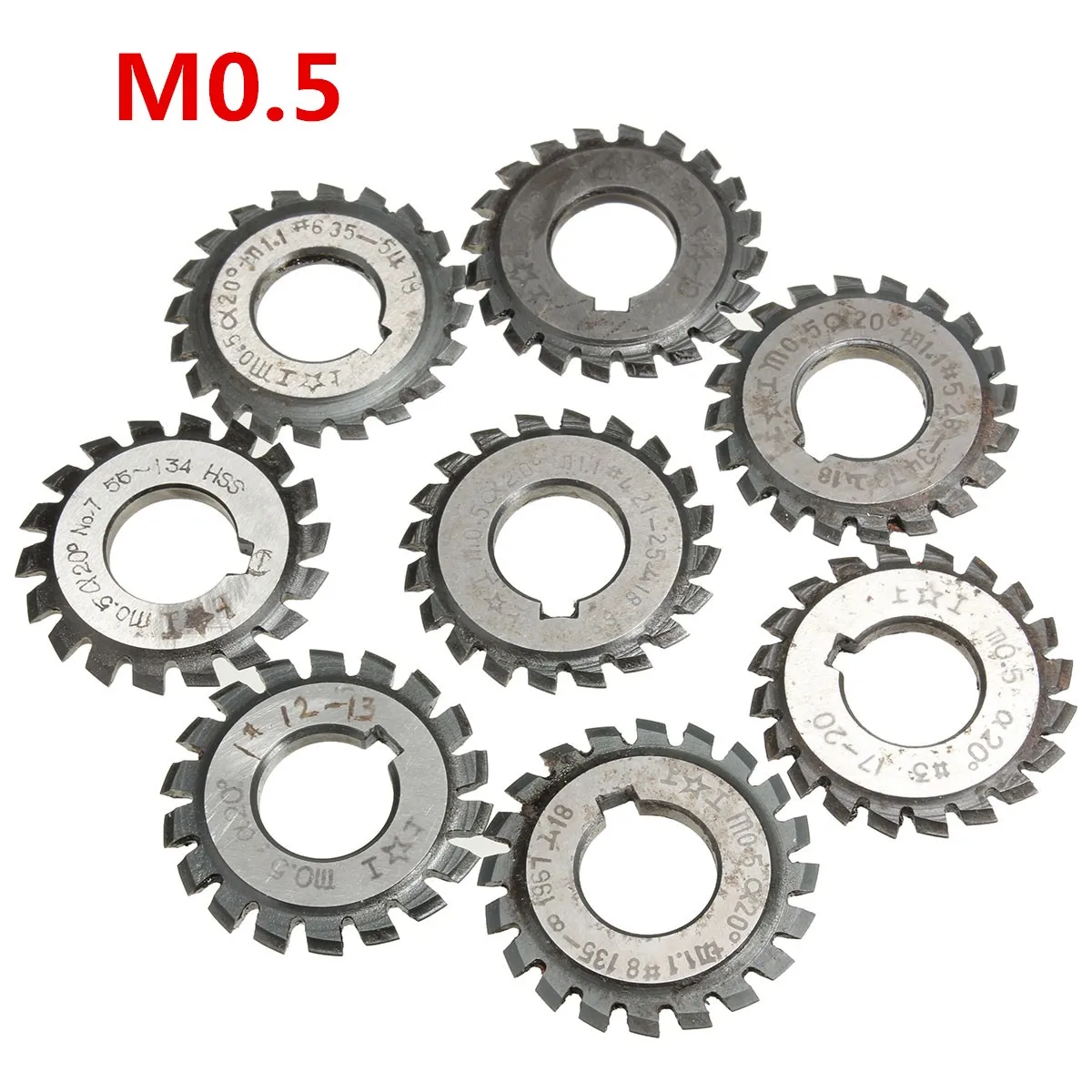 

Module 0.5 M0.5 PA20 Degrees Bore 16mm #1-8 HSS Involute Gear Milling Cutter High Speed Steel Milling Cutter Gear Cutting Tools