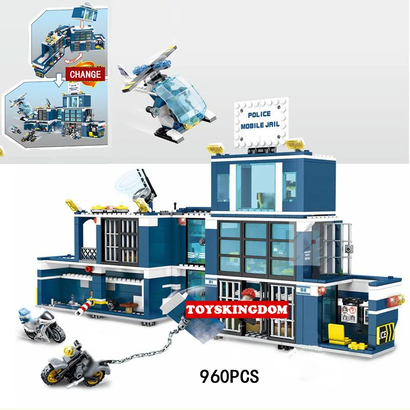 

City Future Super Police Dragon Rage Mobile Prison Truck Building Block Prisoner Policeman Figures Motorcycle SD9816 2018 Toys