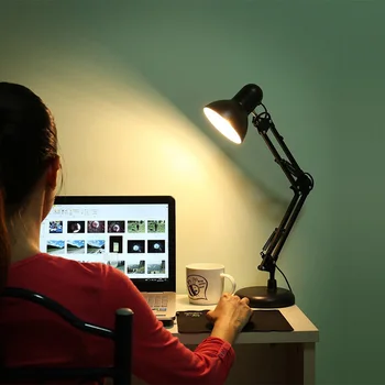 

Swing Arm Desk Lamp Classic Architect Led Stand Table Lamp For Office Reading Light Adjustable Arm Bulb E27 Eu Plug In Ac 90~260