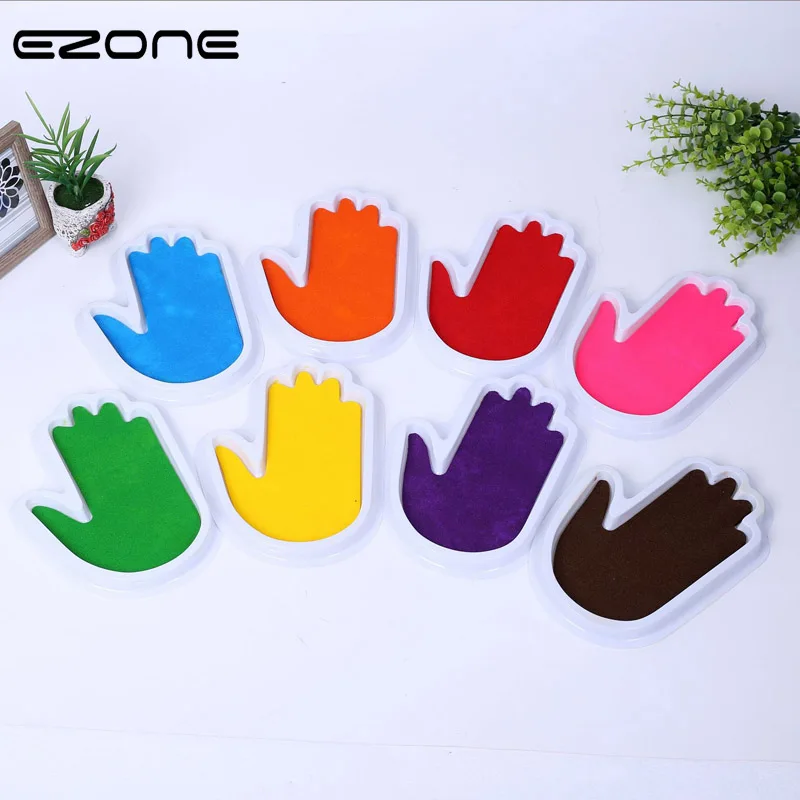 

EZONE Large Ink Pad DIY Craft Finger Palm Print Inkpad Rubber Stamps Ink Toys Kids Painting Scrapbooking School Office Supply